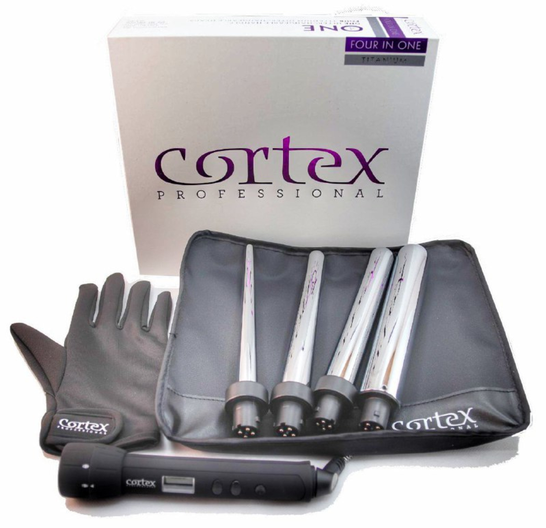 מסלסל שיער מקצועי טיטניום 4 ראשים מתחלפים Cortex